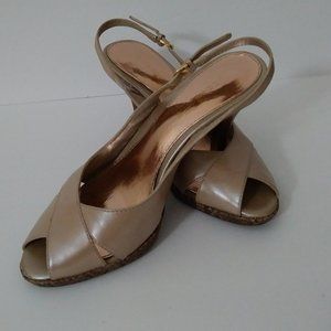 Liz Claiborne Patent Heels Nude Pumps Shoes 5 ½ M
